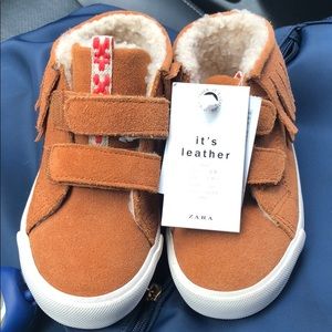 Zara Suede Fur Sneakers