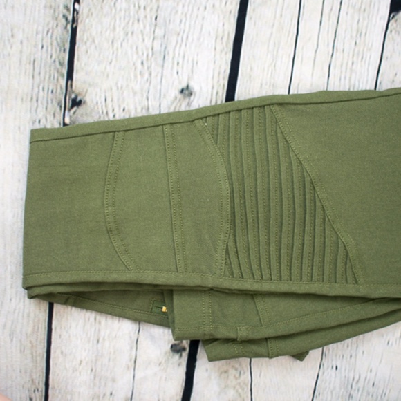 Olive Plus Size Moto Jeggings - Picture 6 of 8
