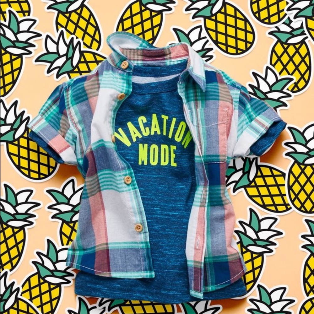 Vacation Tee and Collared Shirt