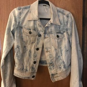 Free people distressed denim jacket