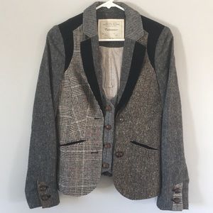 Anthropologie wool and velvet jacket