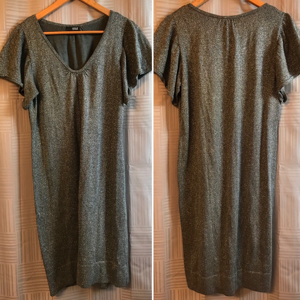 Metallic Sparkle Sweater Dress