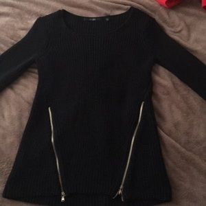 Black sweater with zippers never worn