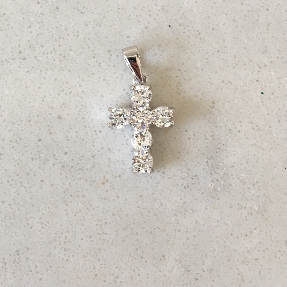 Rhinestone Mini Silver Cross - Child or Adult