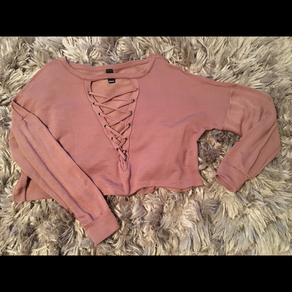 Crop pink long sleeve