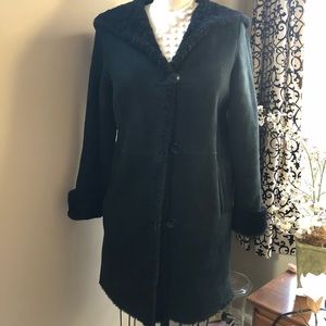 A Blue Duck suede and shearling coat