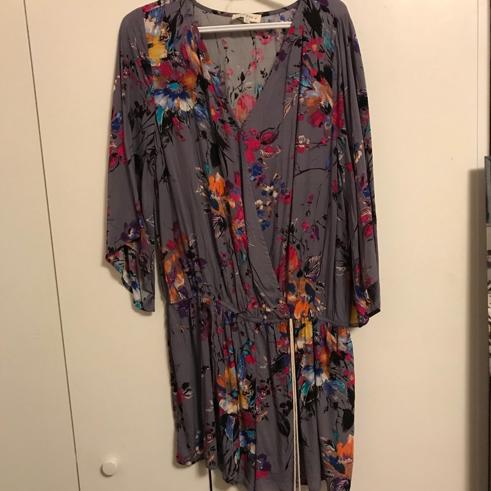 Gray Floral Romper.
