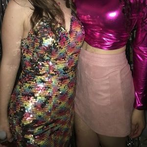 Charlotte Russe Rainbow sequin dress