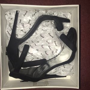 Black Suede High Heel Sandal