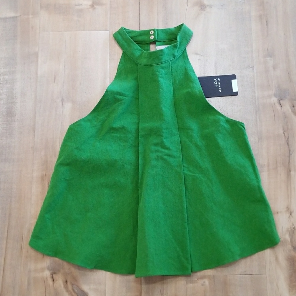 JOA green pleated top