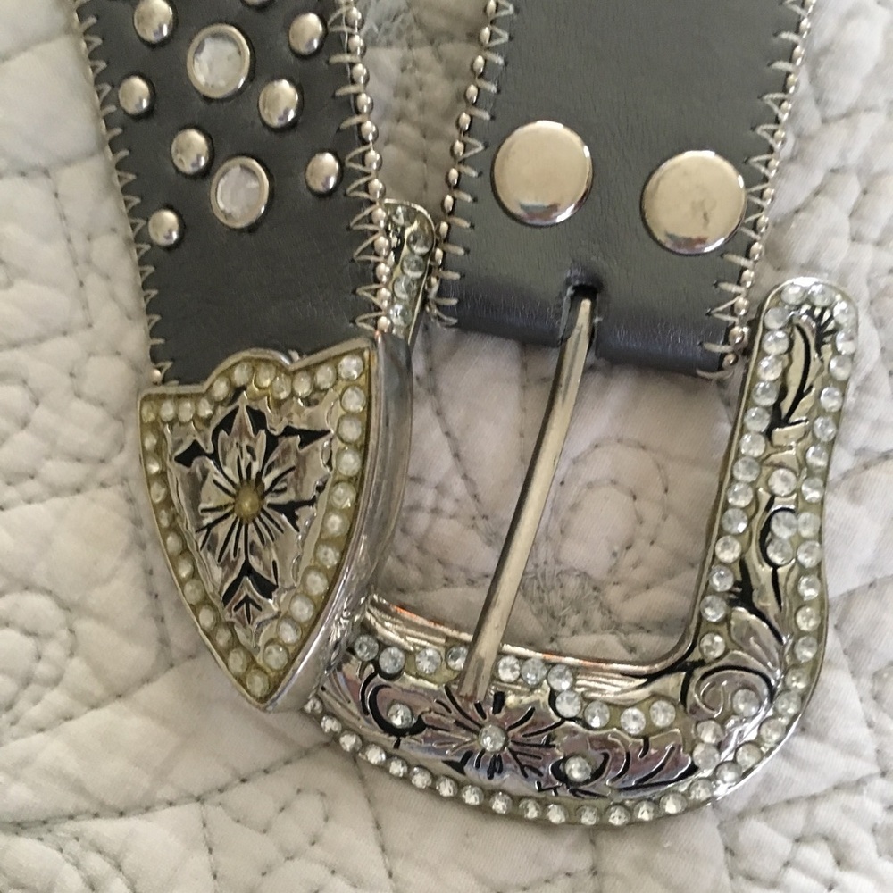 Silver rhinestone belt