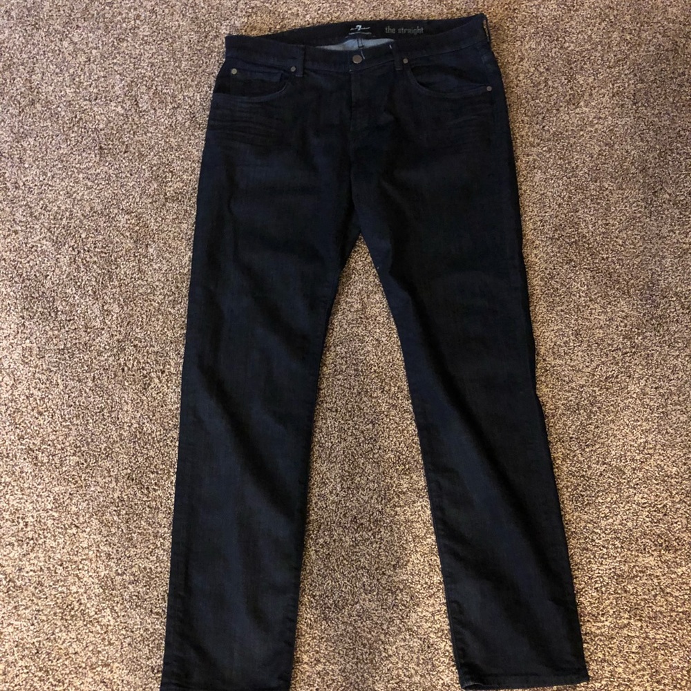 Men’s 7 for all mankind dark denim- worn once!