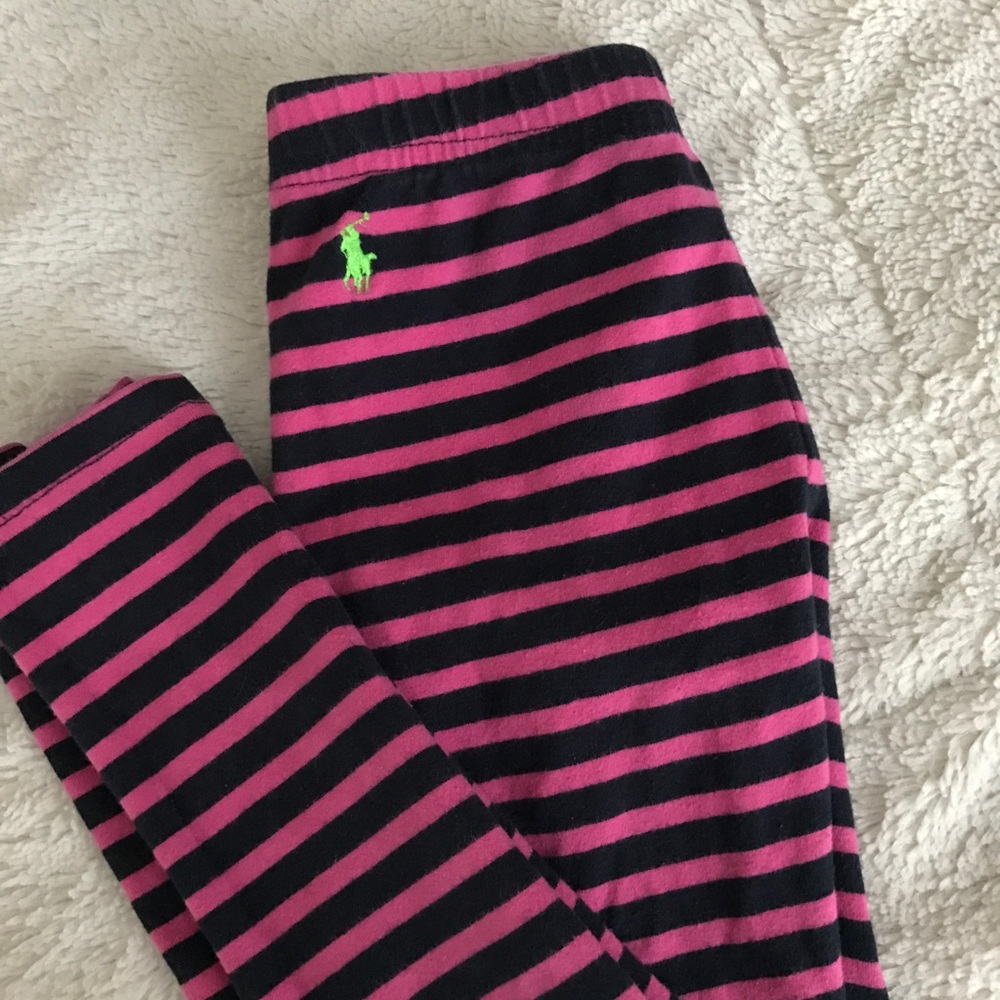 Pink and Black Stripped Polo Leggings