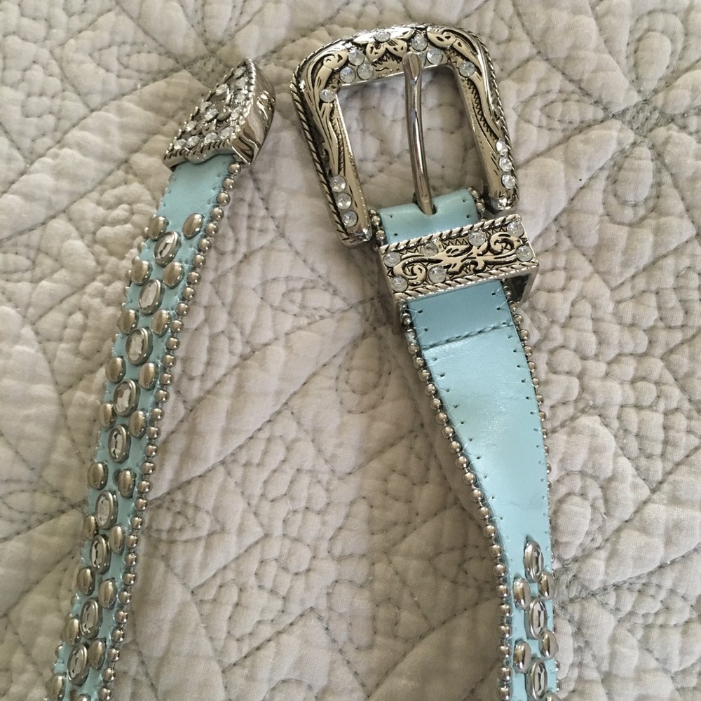 Blue rhinestone belt