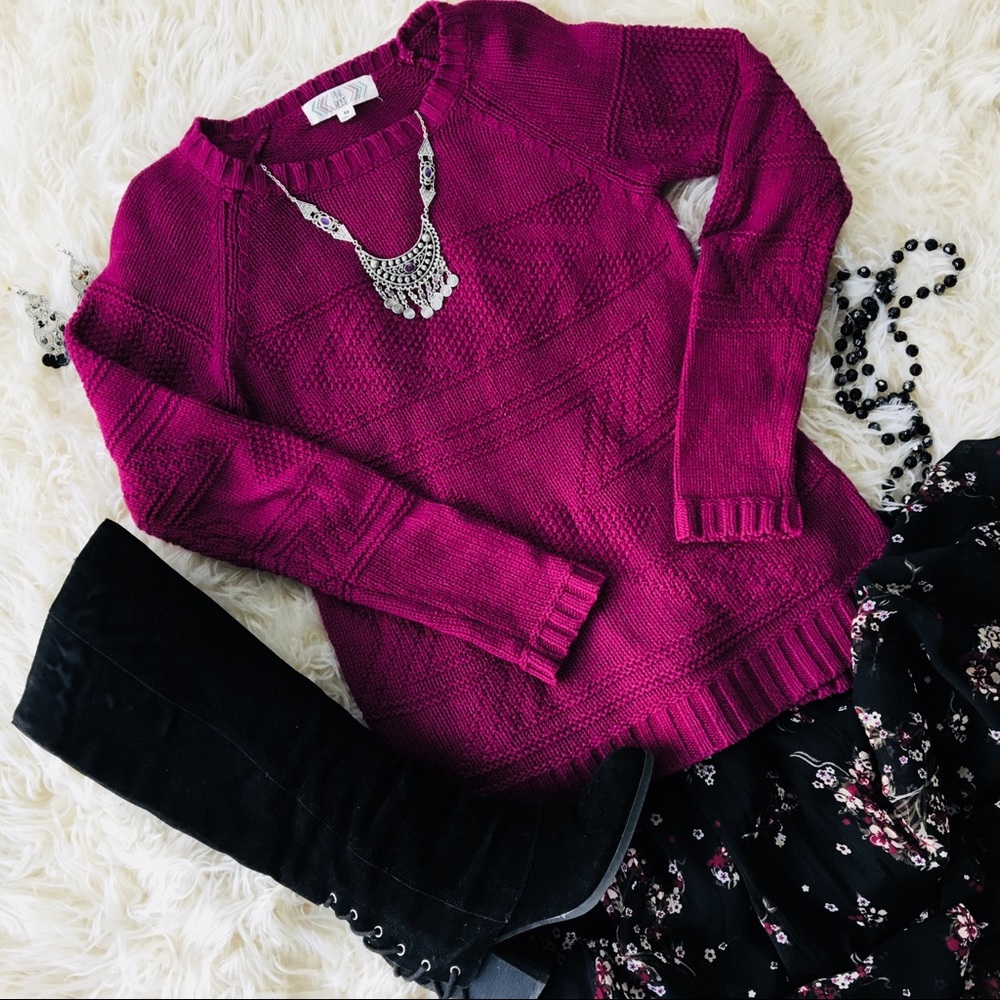 Fuchsia Purple Sweater by Pink Rose