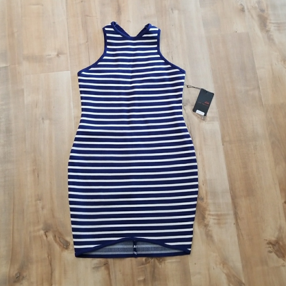 Striped bodycon mini dress