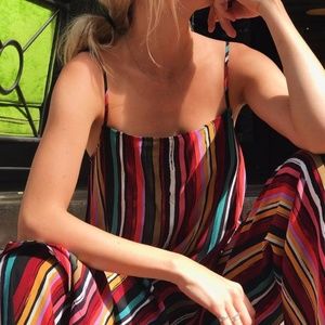 FREE PEOPLE Red Ruby Striped Pants 2-piece Set