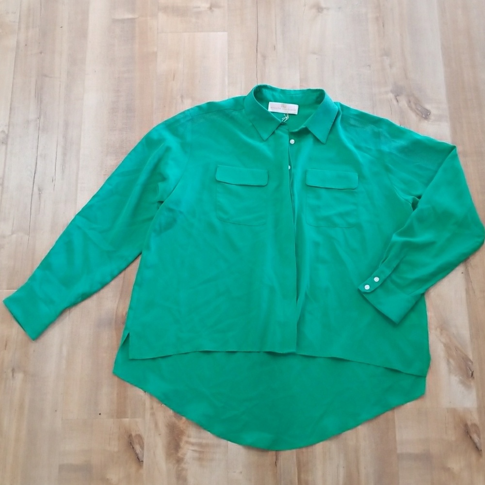 Amanda Uprichard Green silk blouse
