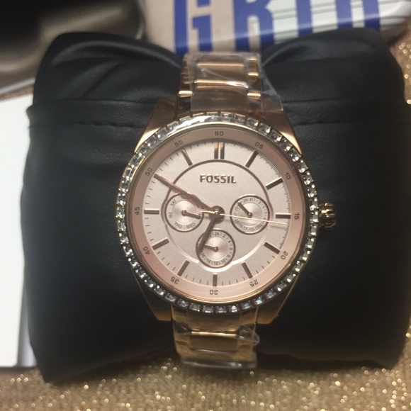 Fossil Womens Rose Gold Analog Quartz Watch BQ1436 main image 4