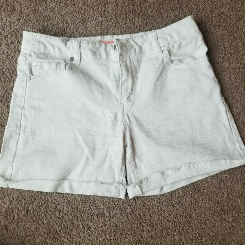 White denim shorts