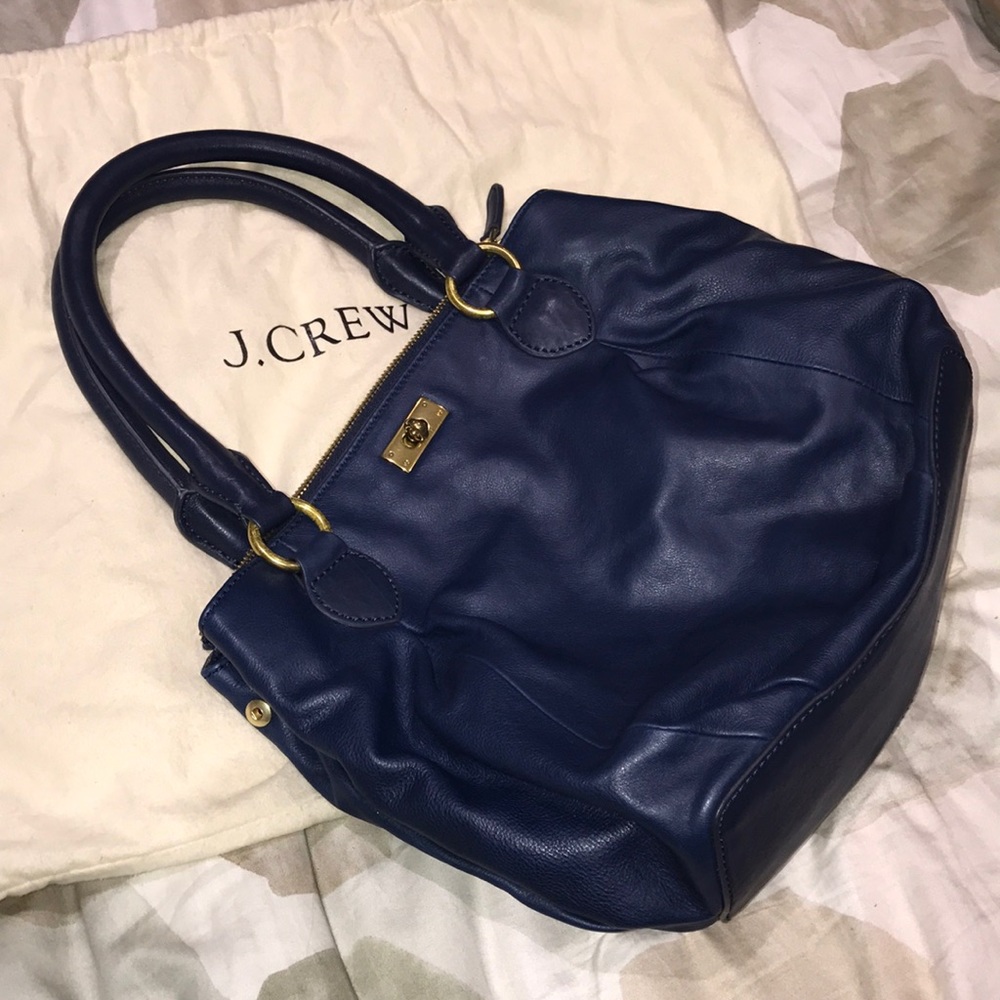 NEW J. Crew Blue Leather Bag - Picture 2 of 8