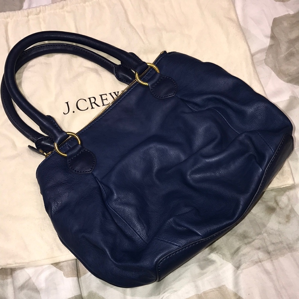 NEW J. Crew Blue Leather Bag - Picture 5 of 8