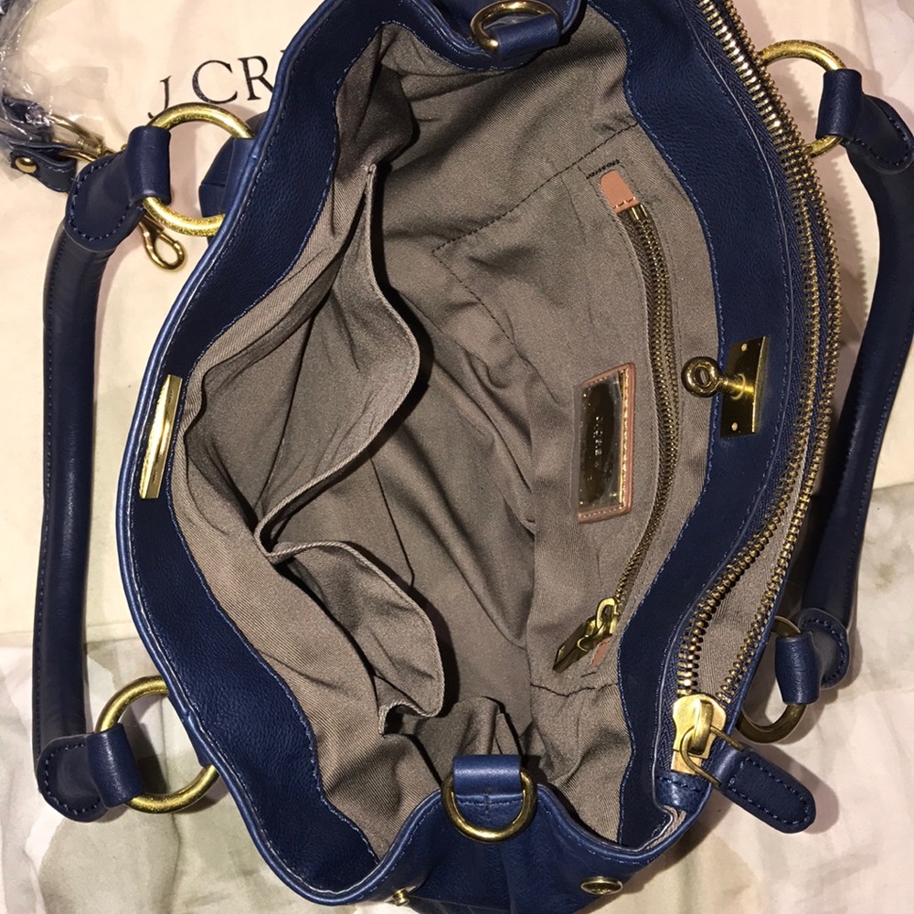 NEW J. Crew Blue Leather Bag - Picture 6 of 8
