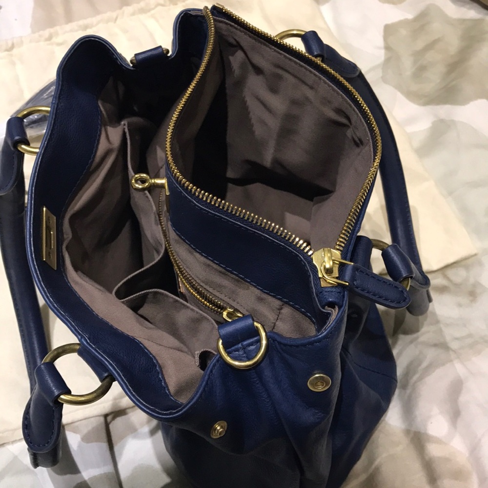 NEW J. Crew Blue Leather Bag - Picture 7 of 8