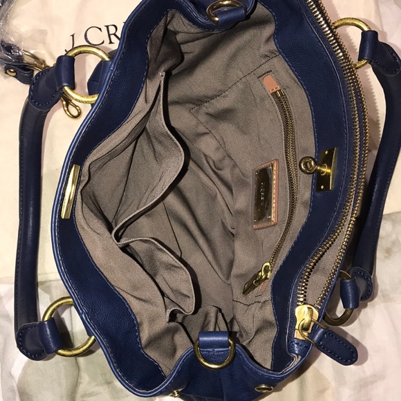 NEW J. Crew Blue Leather Bag - Picture 6 of 8