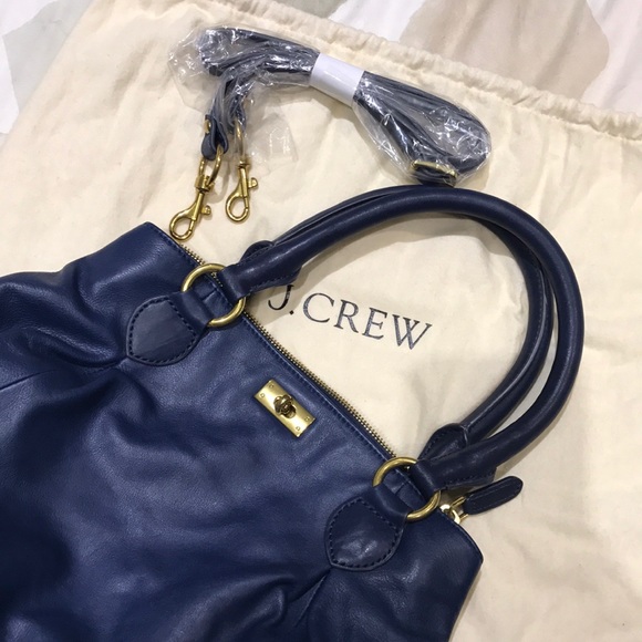 NEW J. Crew Blue Leather Bag - Picture 8 of 8