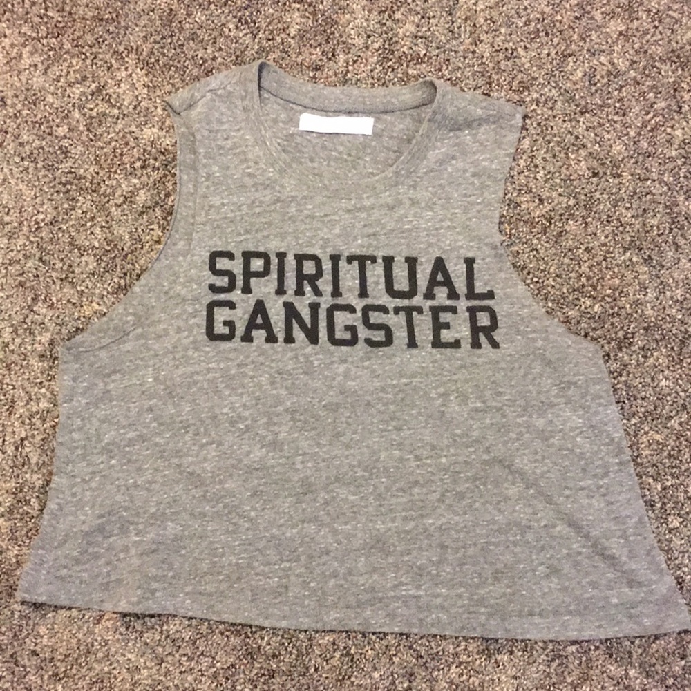 Spiritual Gangster muscle style crop tank.