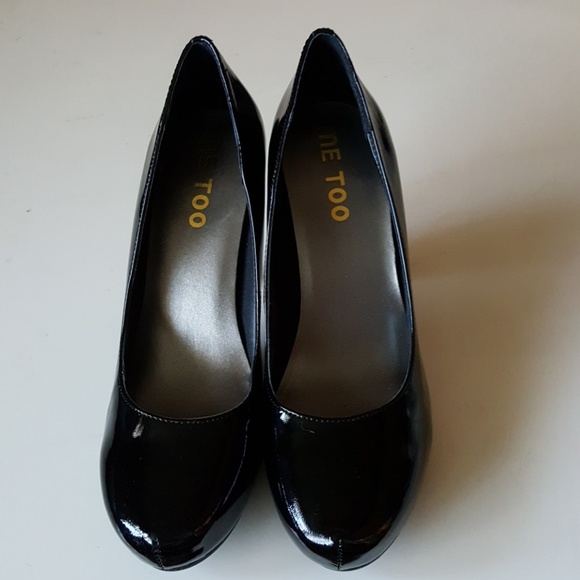 Me Too Patent Leather Black Heels - Picture 1 of 4