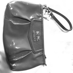 Coach grey patent wristlet NWT - price reduced!