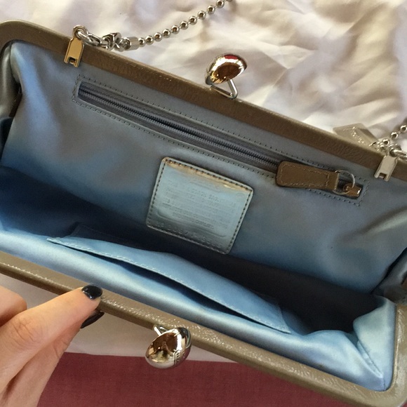 Coach Silver Envelope Clutch with Chain - Picture 2 of 2