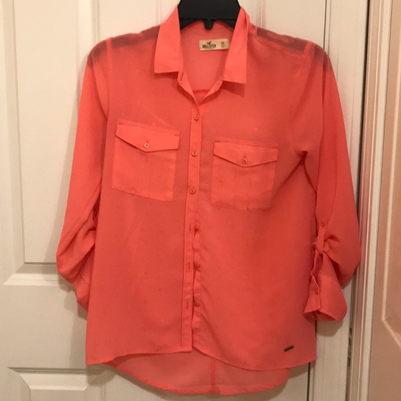 Sheer Button Down blouse - Picture 1 of 7