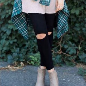 Black Peek-a-boo Leggings