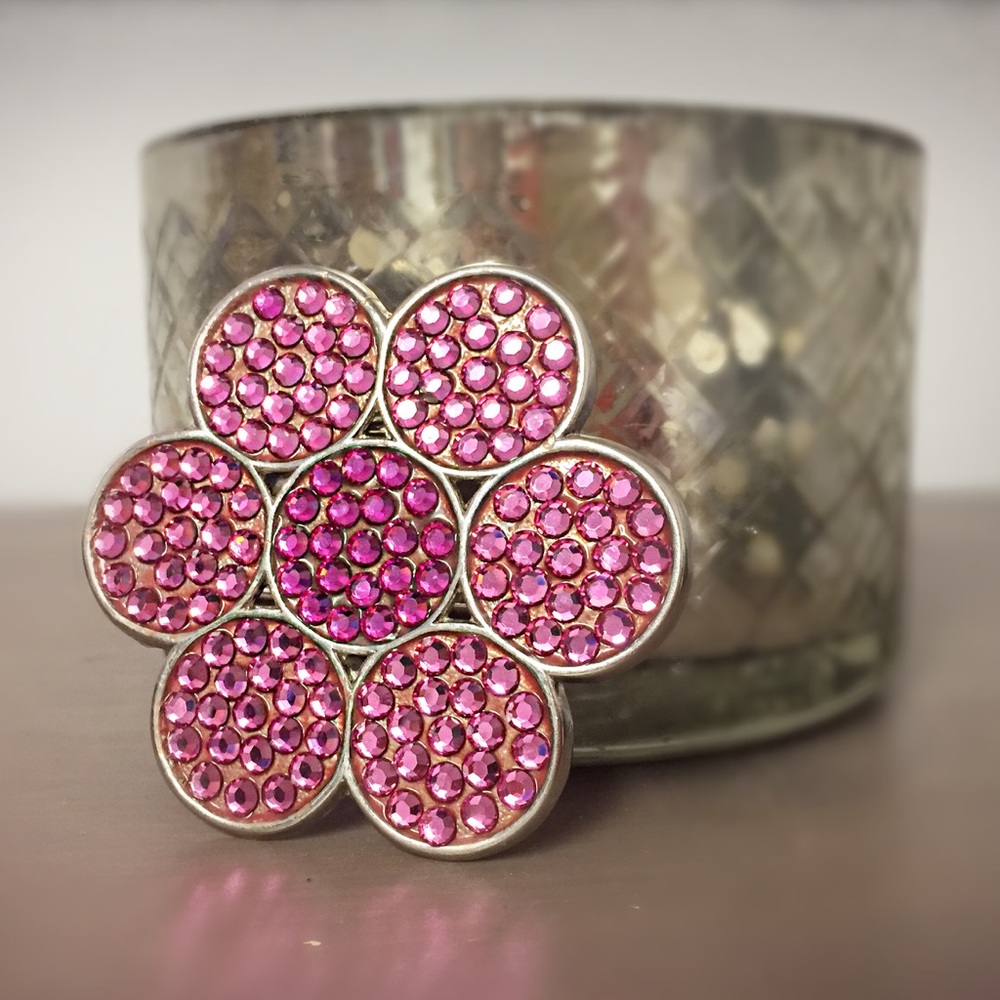 swarovski crystal belt buckle - flower shaped