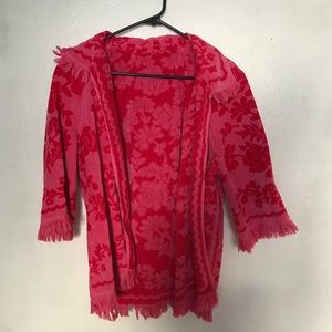 vintage hand sewn towel cardigan