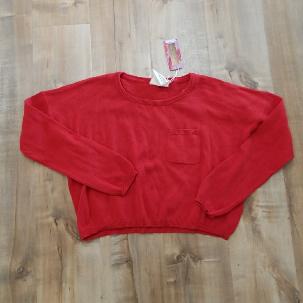 Red crop sweater