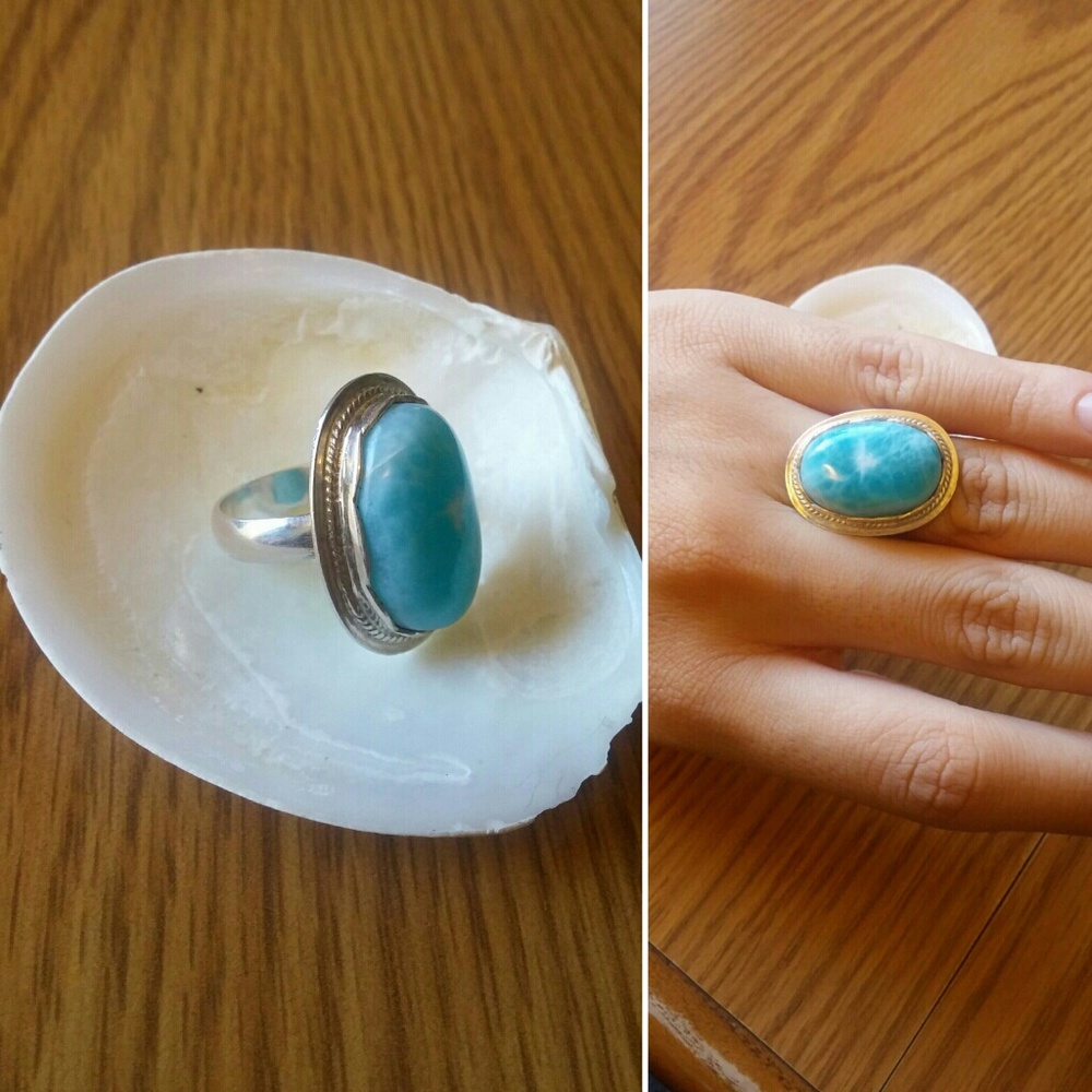 Larimar On Waves Ring - image 1