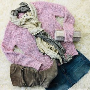 Light Pink & Gray Speckled Sweater
