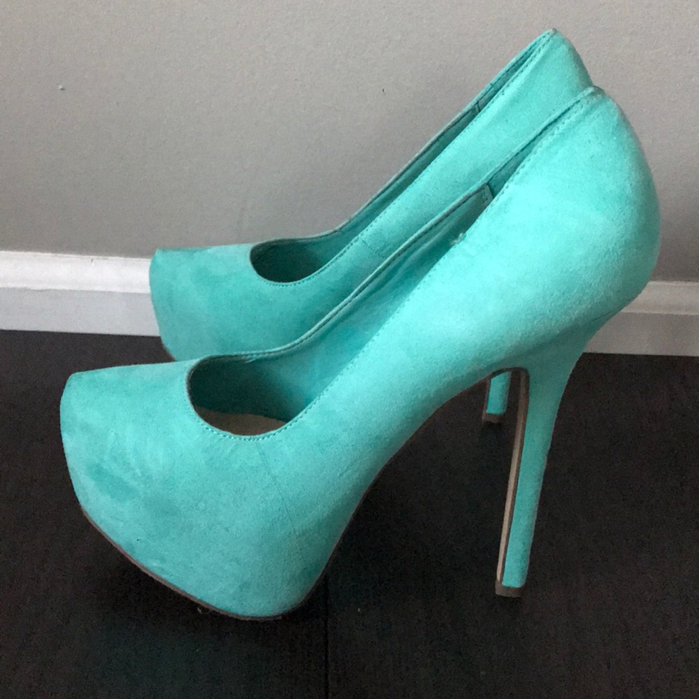 Aqua blue heels