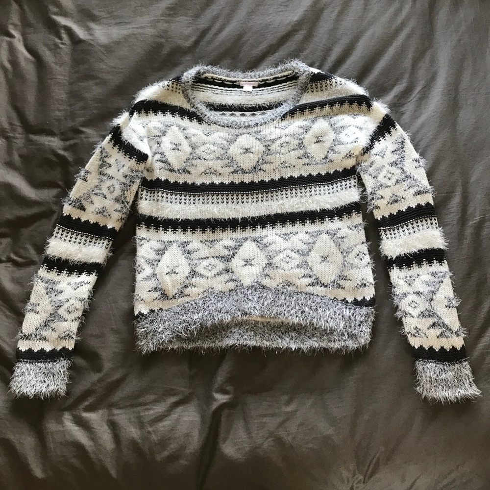 Fuzzy, knit sweater