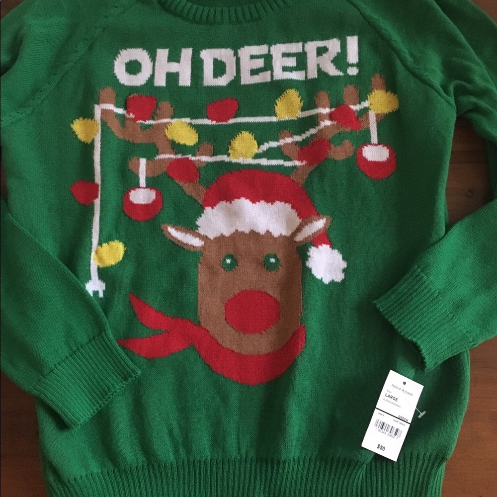 Cute Oh deer Christmas sweater, size women’s L