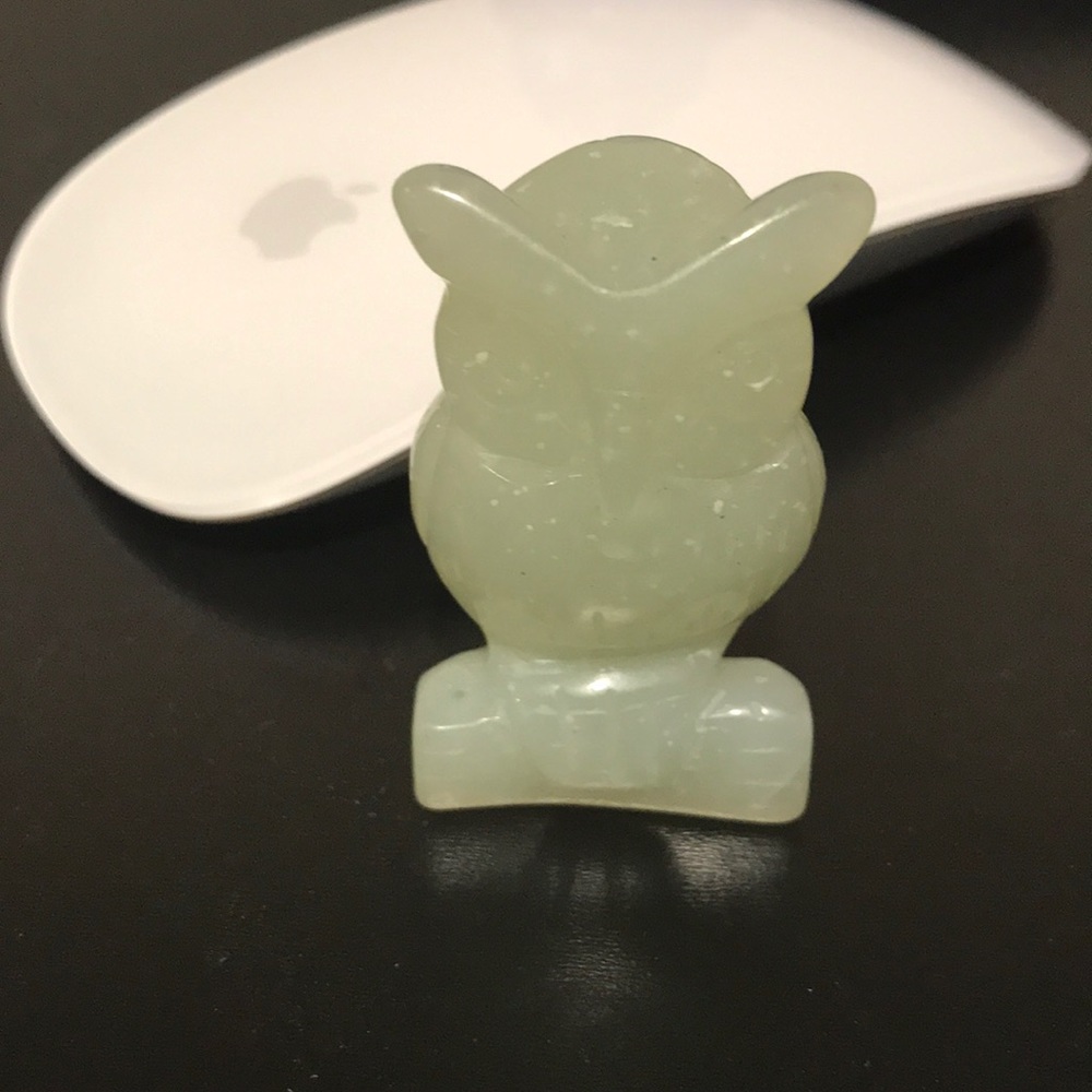 Jade owl 2” natural stone
