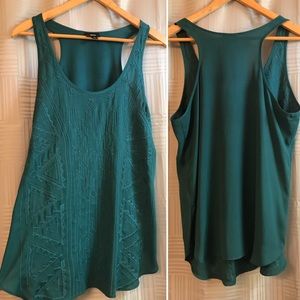 Embroidered Silky Tank