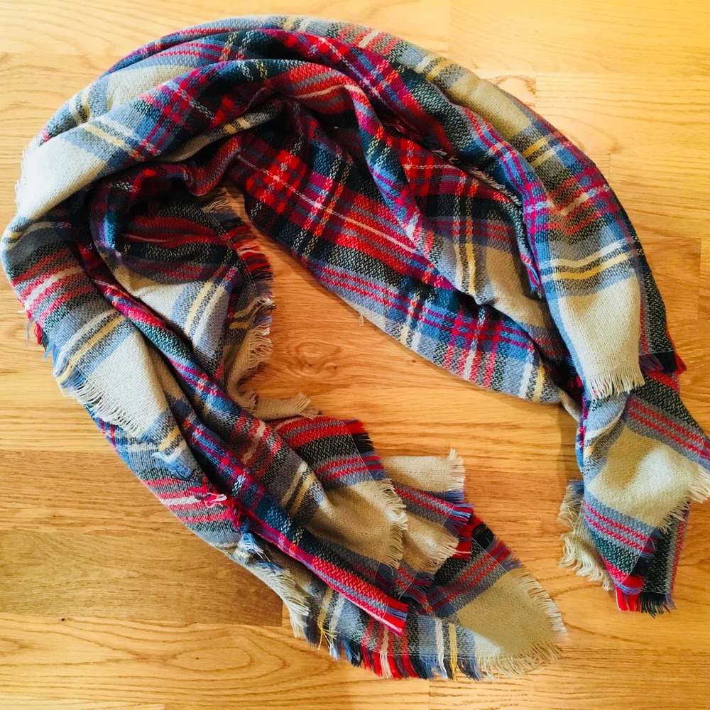 Plaid Blanket Scarf
