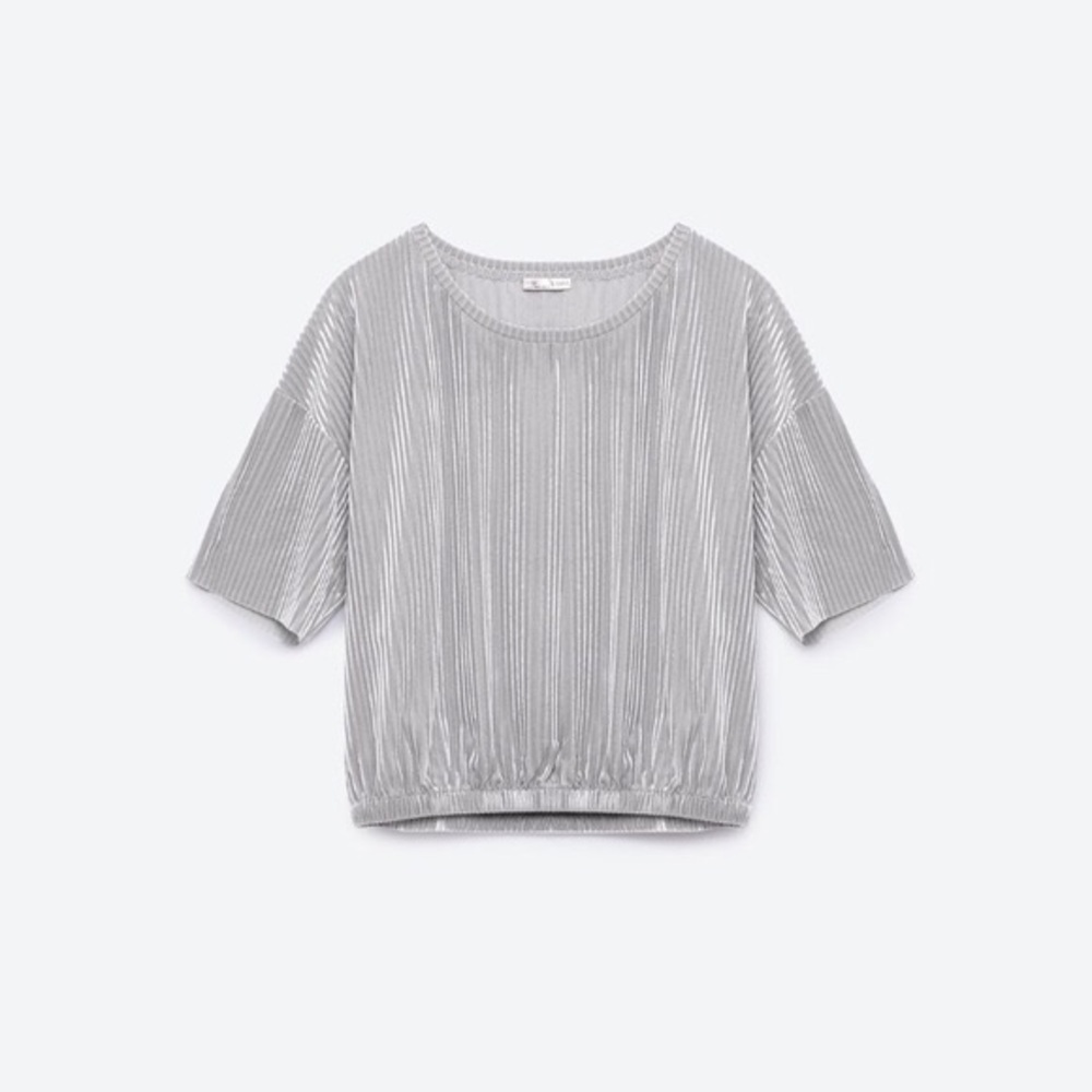 Zara cropped velvet blouse size small