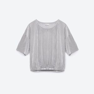 Zara cropped velvet blouse size small