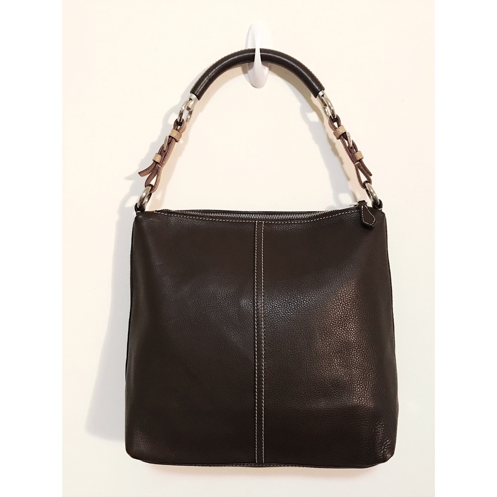 Prada Brown Vitello Daino Pebble Leather Hobo Bag - Picture 4 of 11